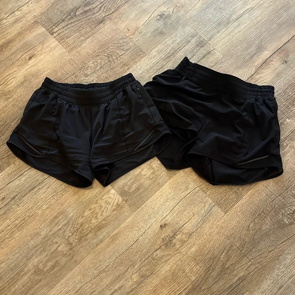 Two Lululemon Hotty Hot size 8 shorts